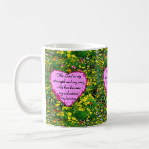 MUG PSALM FLORAL JAUNE 118:14 PHOTO