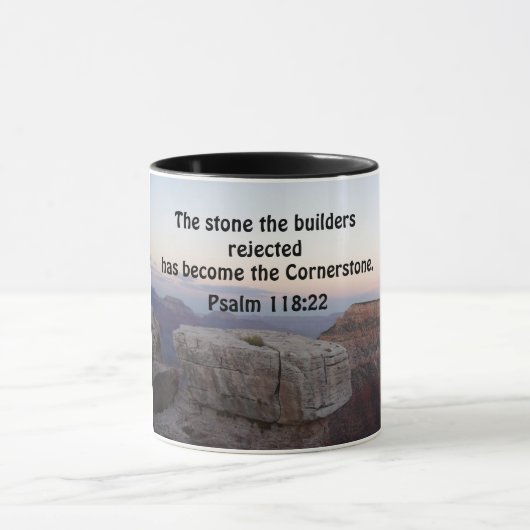 Mug Psaume 118:22 La pierre rejetée par les constructe (Centre)