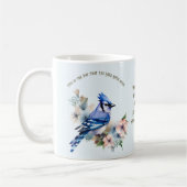 Mug Psaume 118:24-26 Chanson Boug d'oiseaux avec Blue  (Gauche)