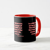 Mug Psaume 127:3 KJV Bible Écriture à deux tons (Devant droit)