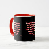 Mug Psaume 127:3 KJV Bible Écriture à deux tons (Devant gauche)
