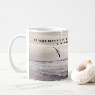 Mug Psaume 146:6 Vagues de plage et photographie de mo