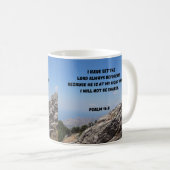 Mug Psaume 16:8 Bible chrétienne Verse (Devant droit)