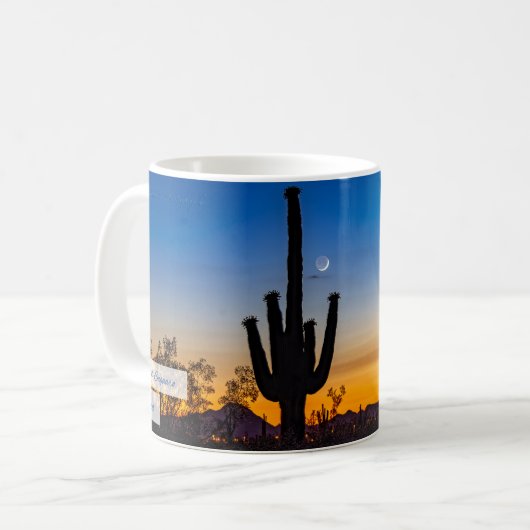 Mug Psaume 18:28 du Saguaro crépuscule KJV (Devant gauche)