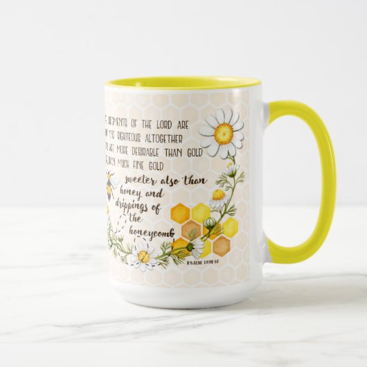 Mug Psaume 19:9-10 Plus doux que le miel (Droite)