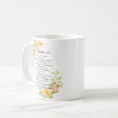 Mug Psaume 23 Écriture Bible Cadre Floral Jaune (Devant gauche)
