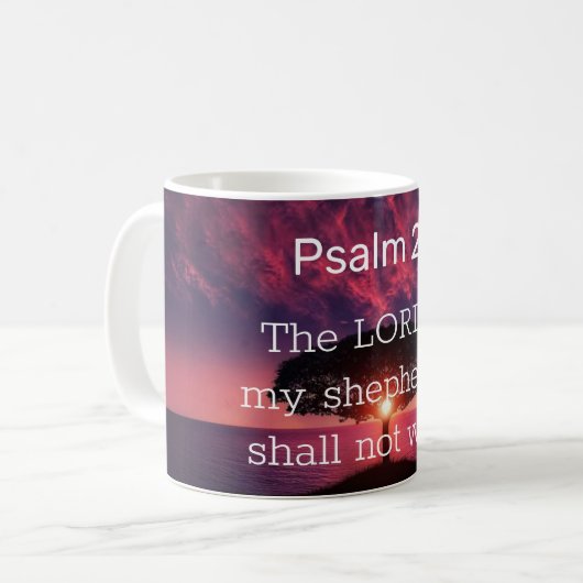 Mug Psaume 23 L'Éternel est mon berger Sunset Tree (Devant gauche)