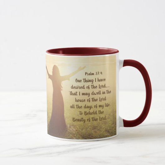 Mug Psaume 27:4 Une chose que je désirais de la Bible  (Droite)