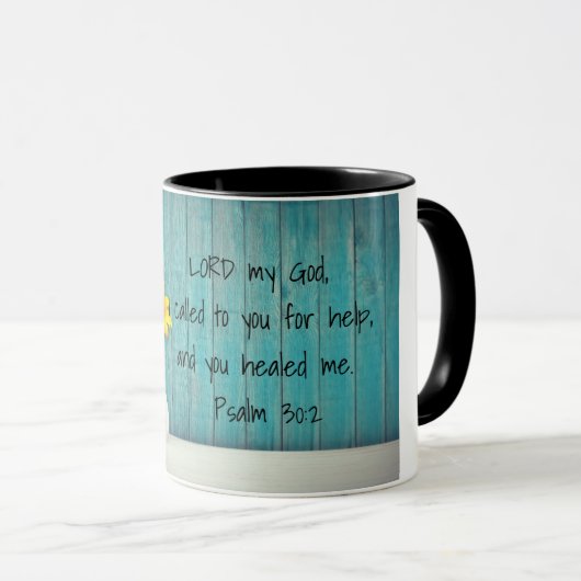 Mug Psaume 30:2 Verse de la Bible (Devant droit)