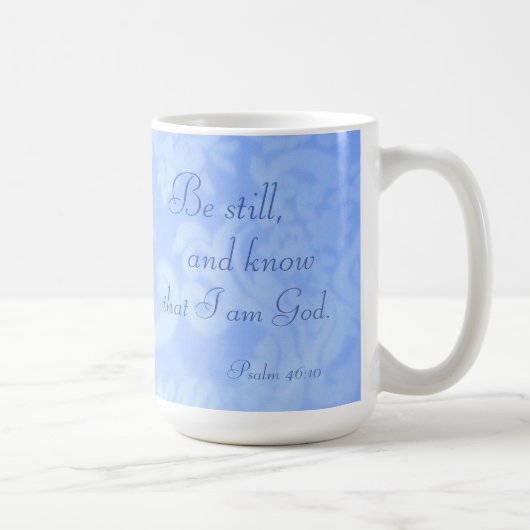 Mug Psaume 46:10 Be Still and Know Blue Paisley Cerami (Droite)