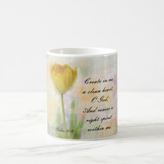 Mug Psaume 51:10 Créer en moi un coeur propre O Dieu (Centre)