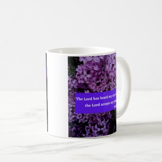 Mug Psaume 6 Verse de la Bible (Devant droit)