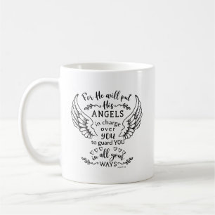 Mug Psaume 91:11 Bible Écriture Verse Angels Garde