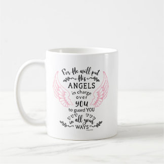 Mug Psaume 91:11 Bible Écriture Verse Angels Garde