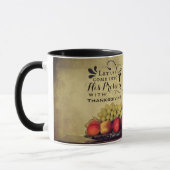 Mug Psaume 95:2 En sa présence avec Thanksgiving (Gauche)