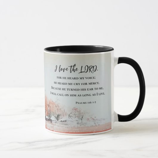 Mug Psaumes 116 1-2 J'aime la Bible Verse de l'Éternel (Droite)