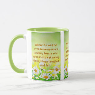 Mug Psaumes 27:2 KJV Bible Écriture Pic Deux Tons