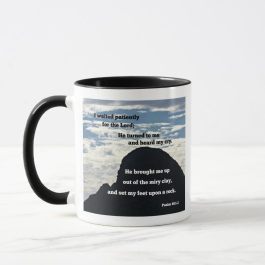 Mug Psaumes 40:1,2 J'ai attendu patiemment pour le Sei (Gauche)