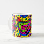 Mug Pschedelic Bohemian Hippie Cool Amusant les années (Devant gauche)