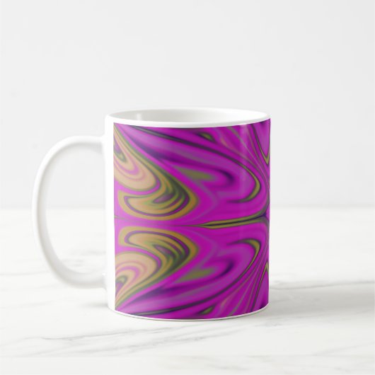 Mug Psychadélique Liquide coloré Abstrait violet orang (Gauche)