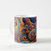 Mug Psychedelic Batik Guitar Art–Colorful Retro Music (Devant gauche)