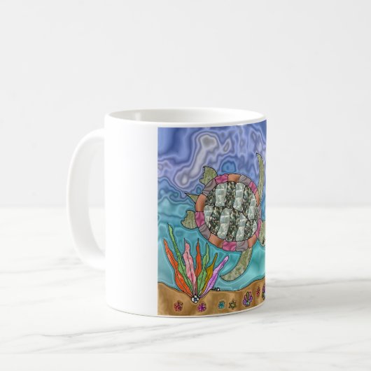 Mug Psychédélic Sea Turtle Seahorse (Devant gauche)