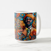 Mug Psychedelica Abstrait Africain Américain Homme (Devant droit)