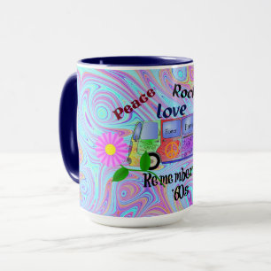 Mug Psychédélique années 60—Paix, Amour, Rock 'n'