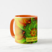Mug Psychédélique colorée moderne Abstrait texte fract (Devant gauche)