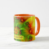 Mug Psychédélique colorée moderne Abstrait texte fract (Devant droit)