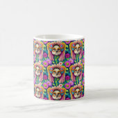 Mug Psychédélique Hippie Chiot Super Douche Rideau (Centre)