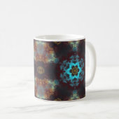 Mug Psychédélique Hippie Fleur Bleu Rouge et Jaune (Devant droit)