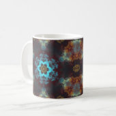 Mug Psychédélique Hippie Fleur Bleu Rouge et Jaune (Devant gauche)