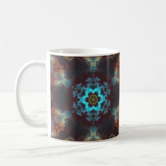 Mug Psychédélique Hippie Fleur Bleu Rouge et Jaune (Gauche)