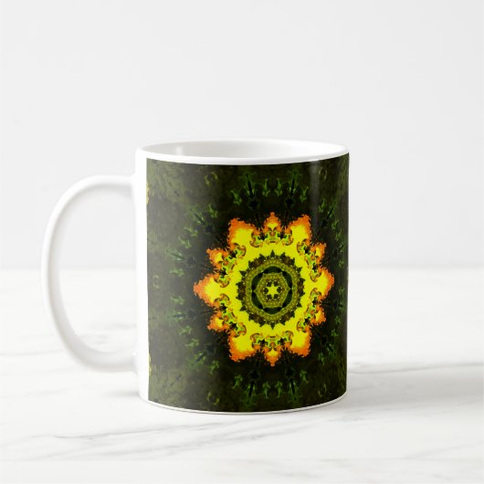 Mug Psychédélique Hippie Fleur Jaune et Vert (Gauche)