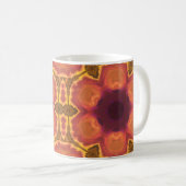 Mug Psychédélique Hippie Fleur Orange violet et jaune (Devant droit)