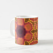 Mug Psychédélique Hippie Fleur Orange violet et jaune (Devant gauche)