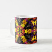 Mug Psychédélique Hippie Fleur Rouge Jaune et Violet (Devant gauche)