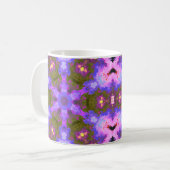 Mug Psychédélique Mandala Fleur violet et bleu (Devant gauche)