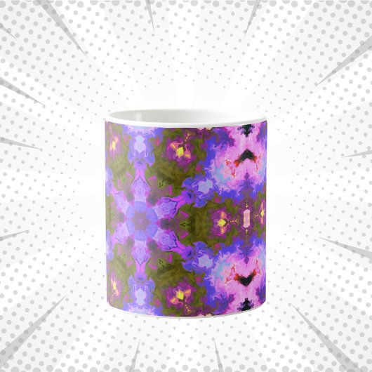 Mug Psychédélique Mandala Fleur violet et bleu