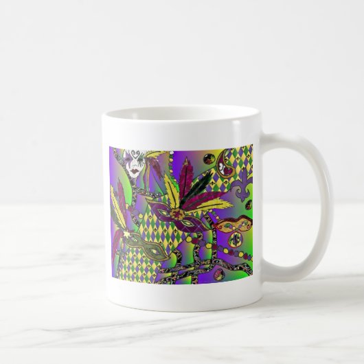 Mug Psychédélique Mardi Gras Plumes Masques Cadeaux Vê (Droite)