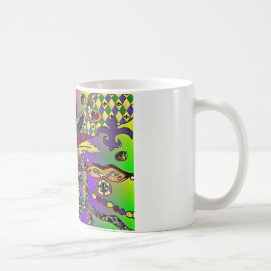 Mug Psychédélique Mardi Gras Plumes Masques Cadeaux Vê (Droite)