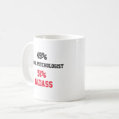 Mug Psychologue scolaire Badass (Devant gauche)