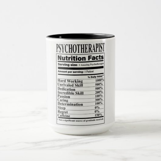 Mug Psychothérapeute Nutrition Fiches (Centre)