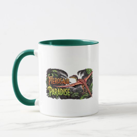 Mug Pterosaur Paradise - Flying Dinosaur Jungle Scène (Gauche)
