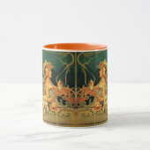 Mug Publicité chocolat chaud Art nouveau rouge vert (Centre)