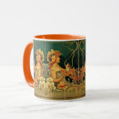 Mug Publicité chocolat chaud Art nouveau rouge vert (Devant gauche)