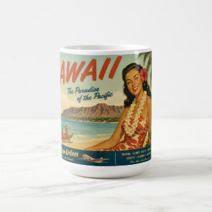 Mug Publicité de voyage hawaïenne de style vintage