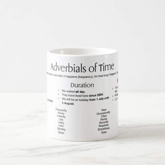 Mug Publicité du temps - Mots (Centre)