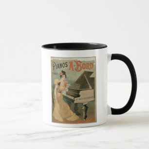 Mug Publicité pour "A. Bord Pianos, Paris" (couleur